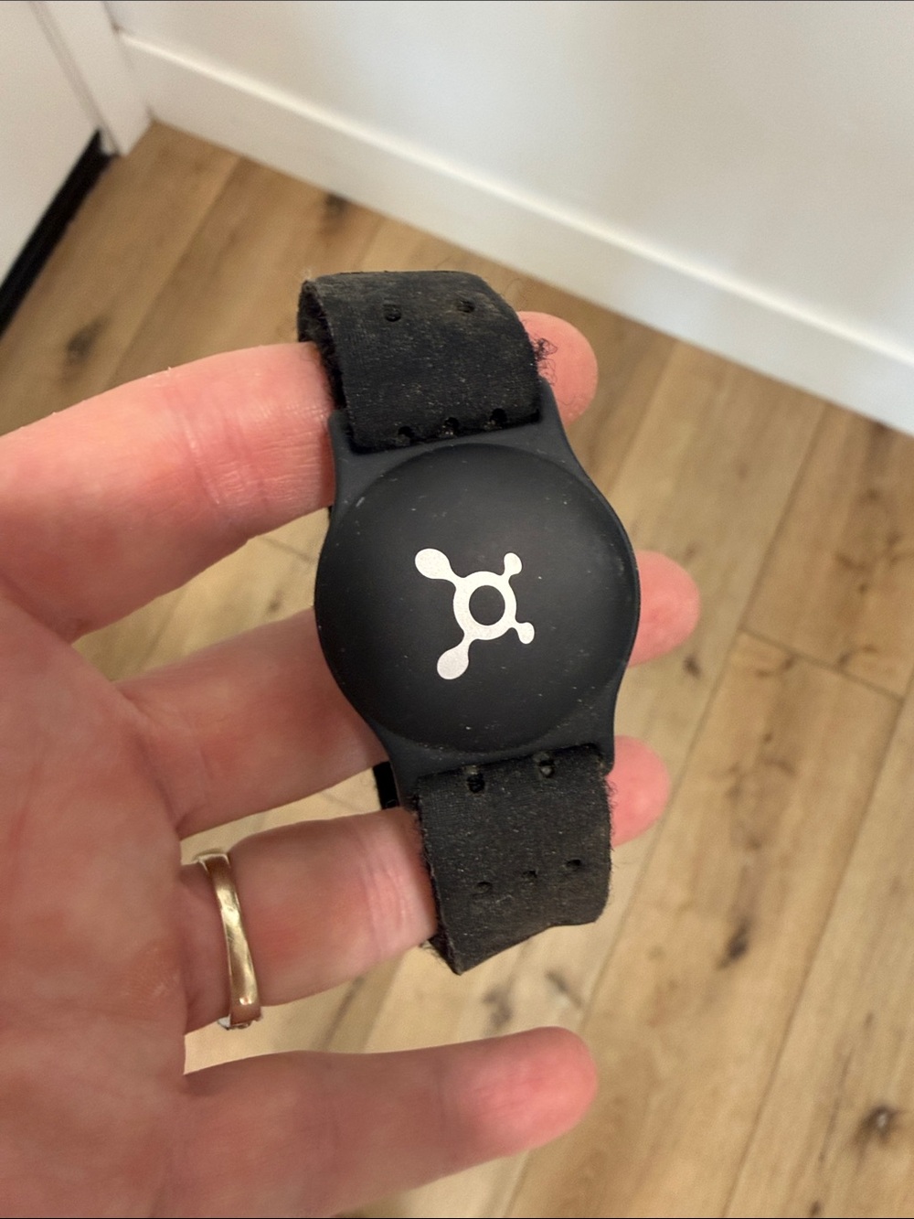 Orangetheory Black Fitness Clip Wristband with White Logo